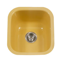 Thumbnail for Houzer LE Porcela Series Porcelain Enamel Steel Undermount Bar/Prep Sink, Lemon Kitchen Sink - Undermount Houzer 