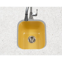 Thumbnail for Houzer LE Porcela Series Porcelain Enamel Steel Undermount Bar/Prep Sink, Lemon Kitchen Sink - Undermount Houzer 