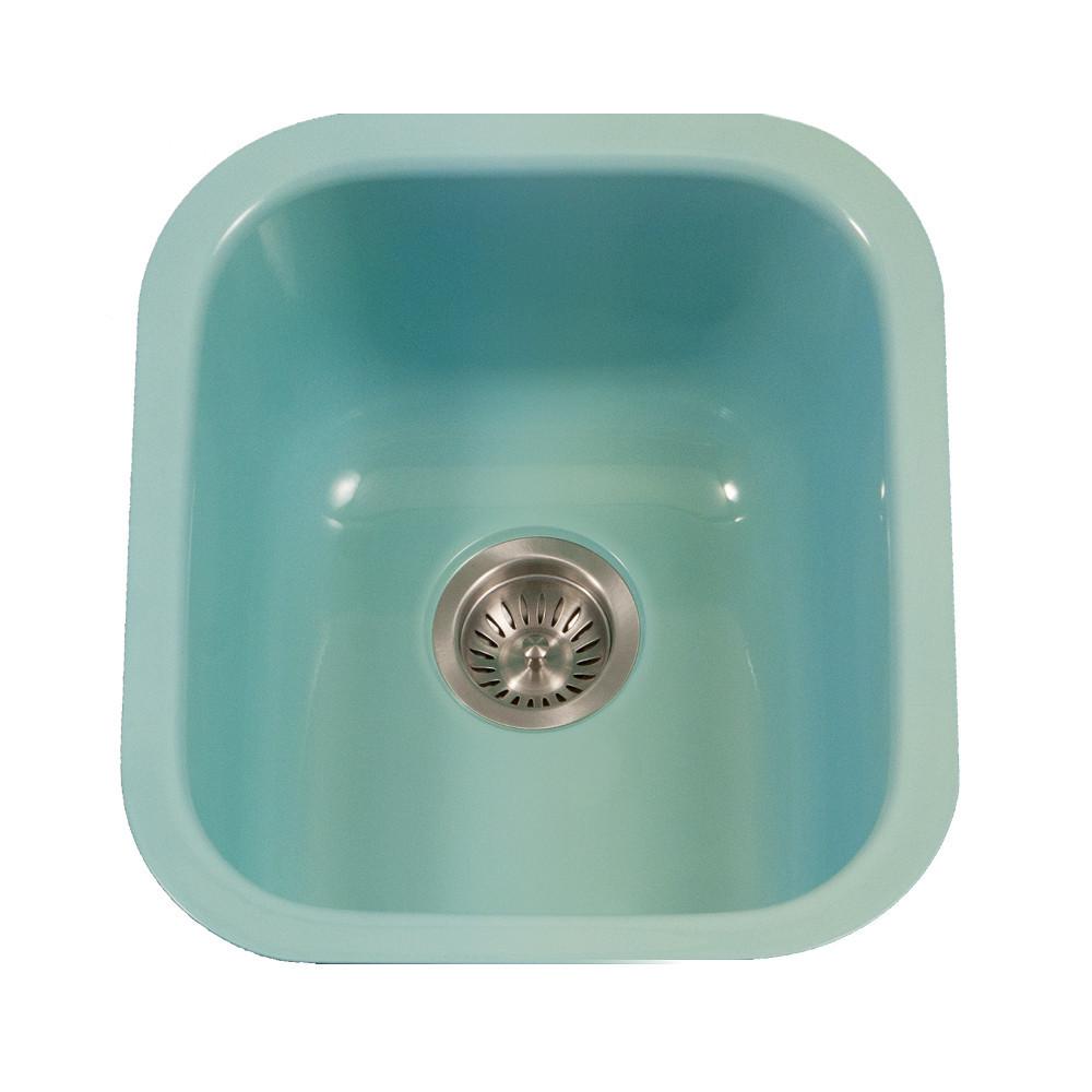 Houzer MT Porcela Series Porcelain Enamel Steel Undermount Bar/Prep Sink, Mint Kitchen Sink - Undermount Houzer 