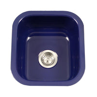 Thumbnail for Houzer NB Porcela Series Porcelain Enamel Steel Undermount Bar/Prep Sink, Navy Blue Kitchen Sink - Undermount Houzer 