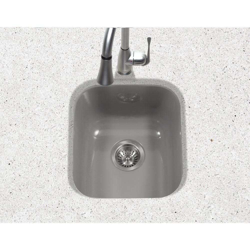 Houzer SL Porcela Series Porcelain Enamel Steel Undermount Bar/Prep Sink, Slate Kitchen Sink - Undermount Houzer 