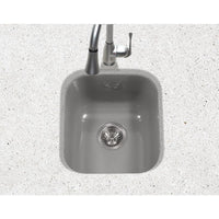 Thumbnail for Houzer SL Porcela Series Porcelain Enamel Steel Undermount Bar/Prep Sink, Slate Kitchen Sink - Undermount Houzer 