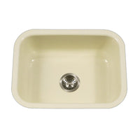 Thumbnail for Houzer BQ Porcela Series Porcelain Enamel Steel Undermount Single Bowl Kitchen Sink, Biscuit Kitchen Sink - Undermount Houzer 