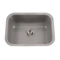 Thumbnail for Houzer SL Porcela Series Porcelain Enamel Steel Undermount Single Bowl Kitchen Sink, Slate Kitchen Sink - Undermount Houzer 