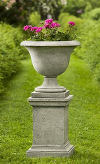 Thumbnail for Campania International Cast Stone Greenwich Rustic Pedestal Urn/Planter Campania International 