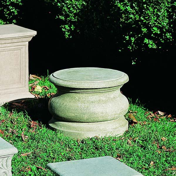 Campania International Cast Stone Low Round Plain Pedestal Urn/Planter Campania International 