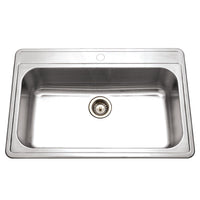 Thumbnail for Houzer Premiere Gourmet Series Topmount Stainless Steel 1-Hole Large Single Bowl Kitchen Sink Kitchen Sink - Topmount Houzer 