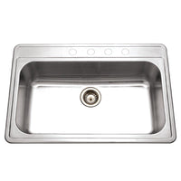 Thumbnail for Houzer Premiere Gourmet Series Topmount Stainless Steel 4-Hole Large Single Bowl Kitchen Sink Kitchen Sink - Topmount Houzer 