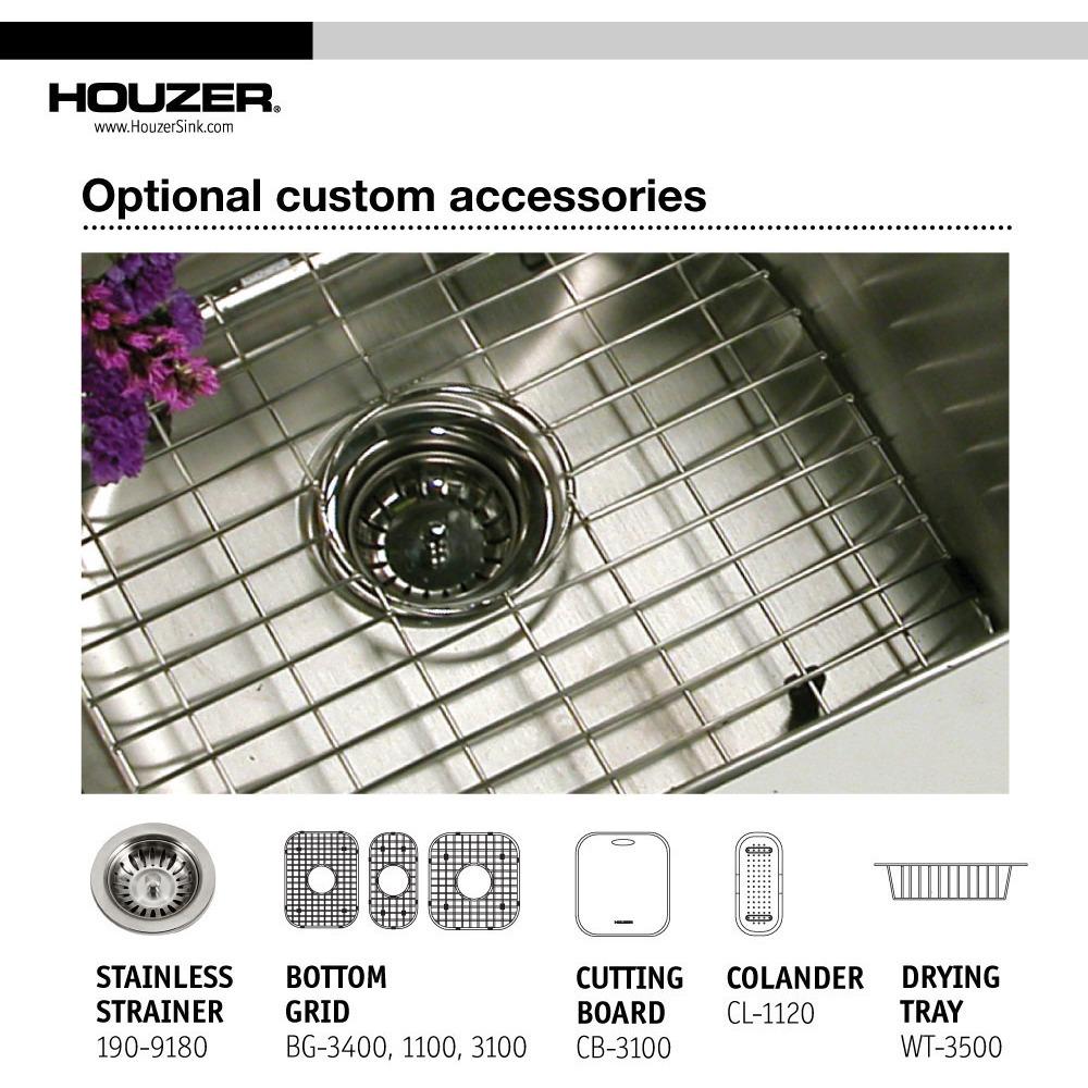 Houzer Premiere Gourmet Series Topmount Stainless Steel 4-Hole Triple Bowl Kitchen Sink Kitchen Sink - Topmount Houzer 