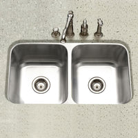 Thumbnail for Houzer Eston Series Undermount Stainless Steel 50/50 Double Bowl Kitchen Sink, 16 Gauge Kitchen Sink - Undermount Houzer 