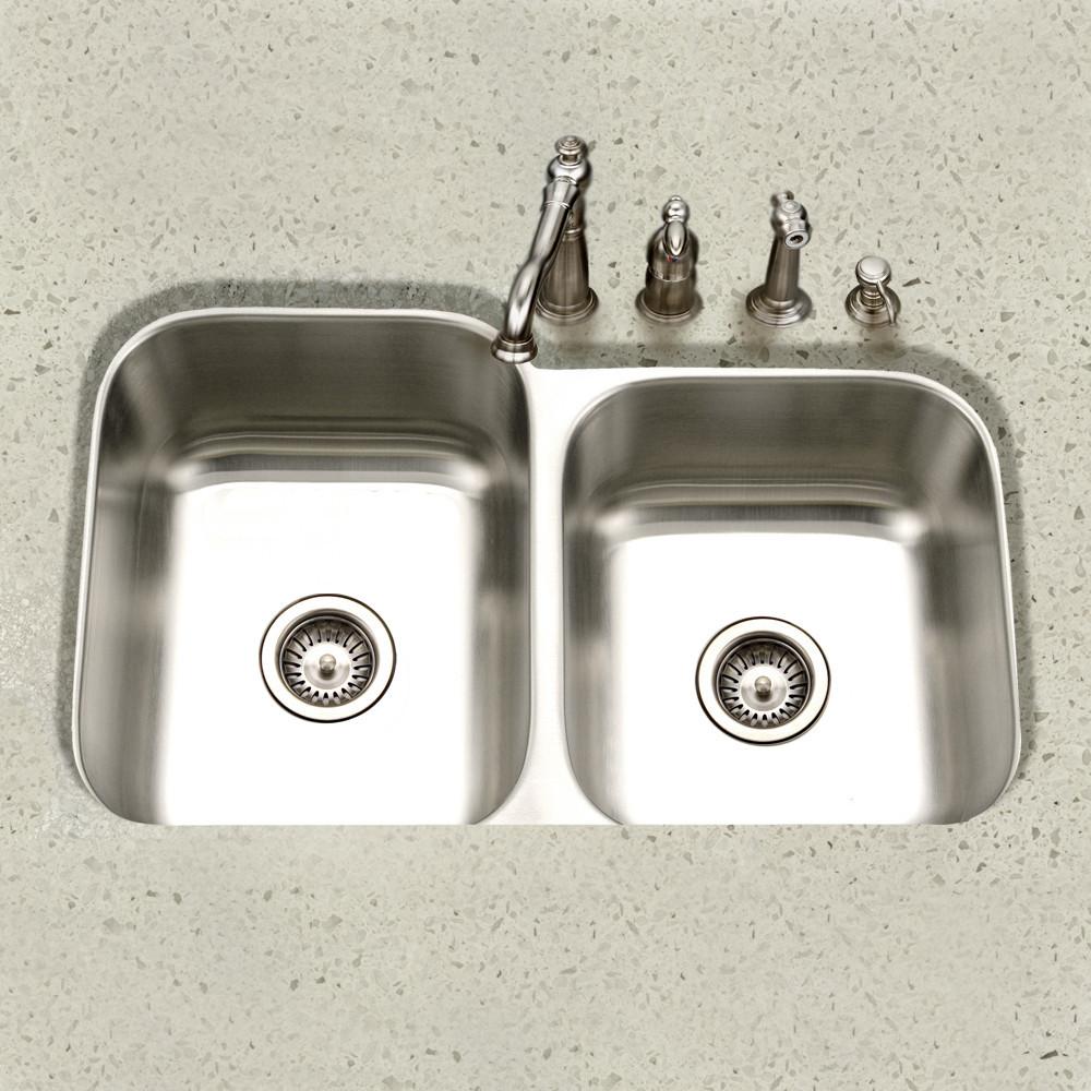 Houzer Eston Series Undermount Stainless Steel 60/40 Double Bowl 16 Gauge Kitchen Sink - Undermount Houzer 