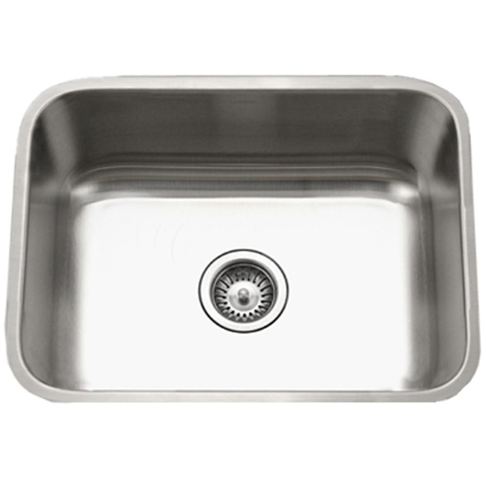 Houzer Eston Series Undermount Stainless Steel Single Bowl Kitchen Sink, 16 Gauge Kitchen Sink- Undermount Houzer 