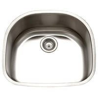 Thumbnail for Houzer Eston Series Undermount Stainless Steel Single D Bowl Kitchen Sink, 16 Gauge Kitchen Sink- Undermount Houzer 
