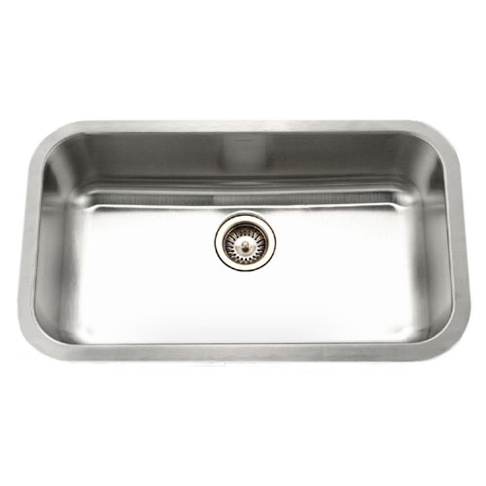 Houzer Eston Series Undermount Stainless Steel Large Single Bowl Kitchen Sink, 16 Gauge Kitchen Sink - Undermount Houzer 