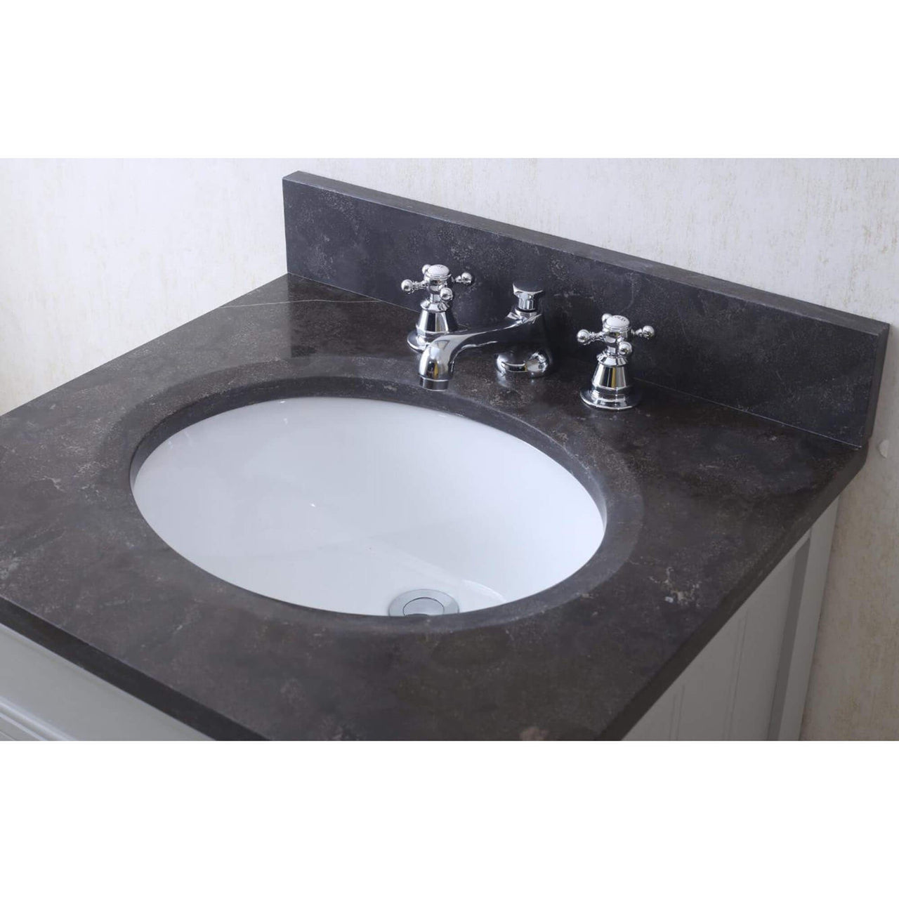 POTENZA 30" Earl Grey Single Sink Bathroom Vanity With Matching Framed Mirror Vanity Water Creation 