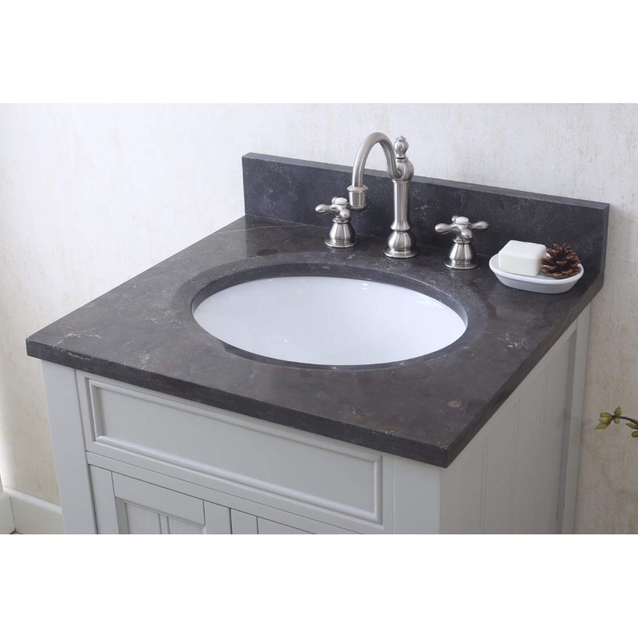 POTENZA 30" Earl Grey Single Sink Bathroom Vanity With Matching Framed Mirror Vanity Water Creation 