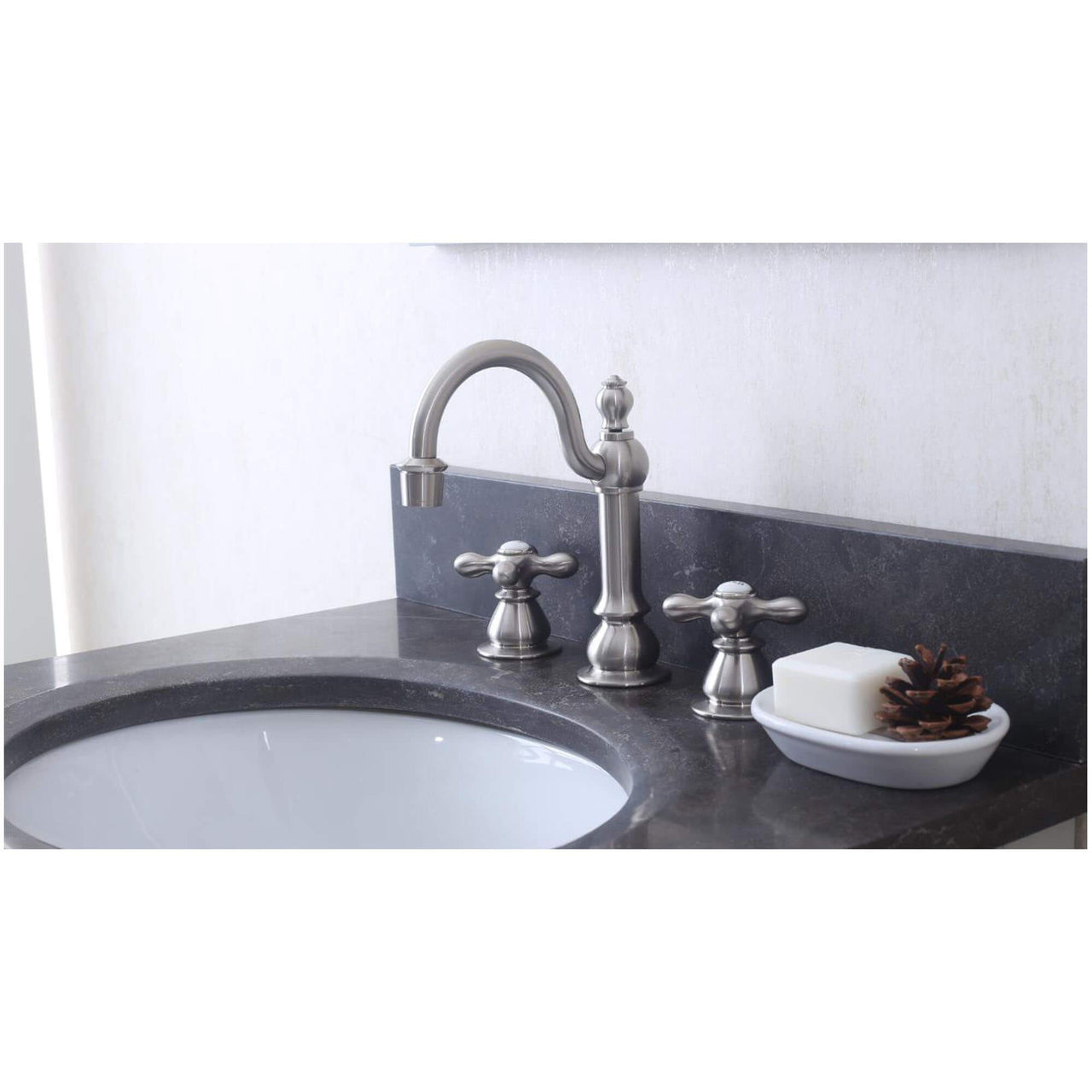 POTENZA 30" Earl Grey Single Sink Bathroom Vanity With Matching Framed Mirror Vanity Water Creation 