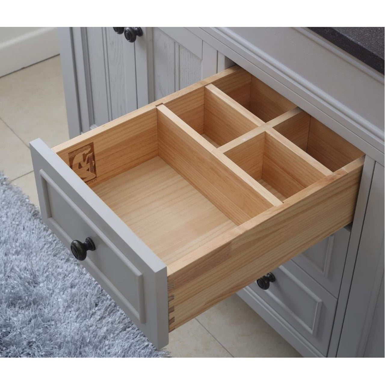 POTENZA 48" Earl Grey Single Sink Bathroom Vanity With Matching Framed Mirror Vanity Water Creation 