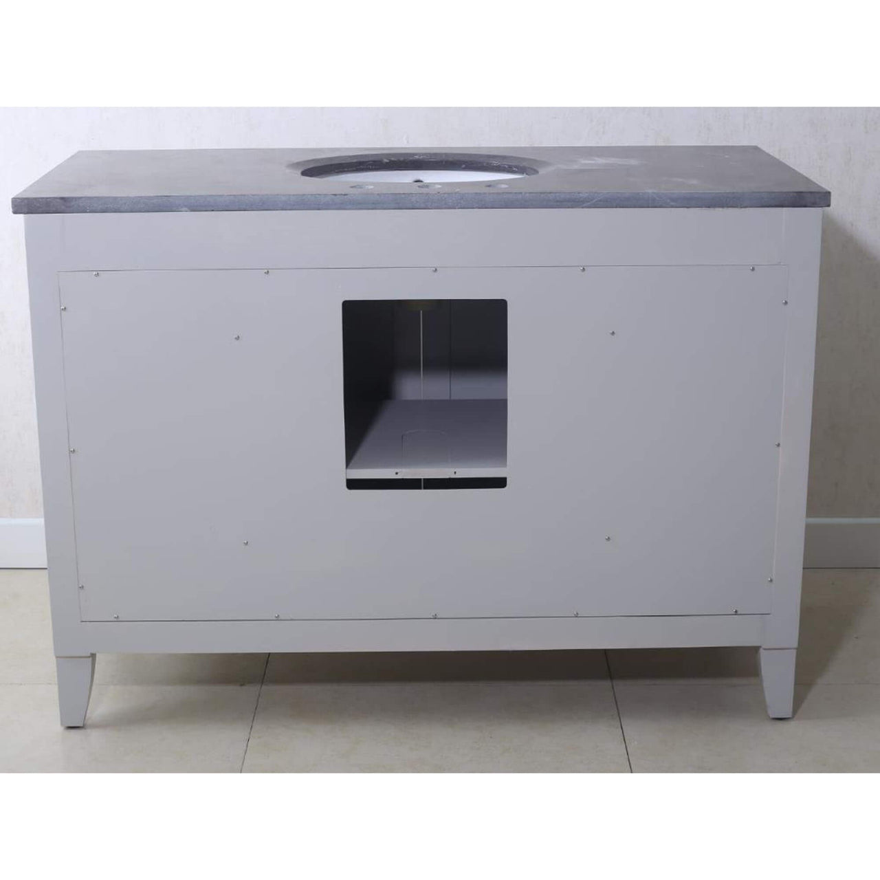 POTENZA 48" Earl Grey Single Sink Bathroom Vanity With Matching Framed Mirror Vanity Water Creation 