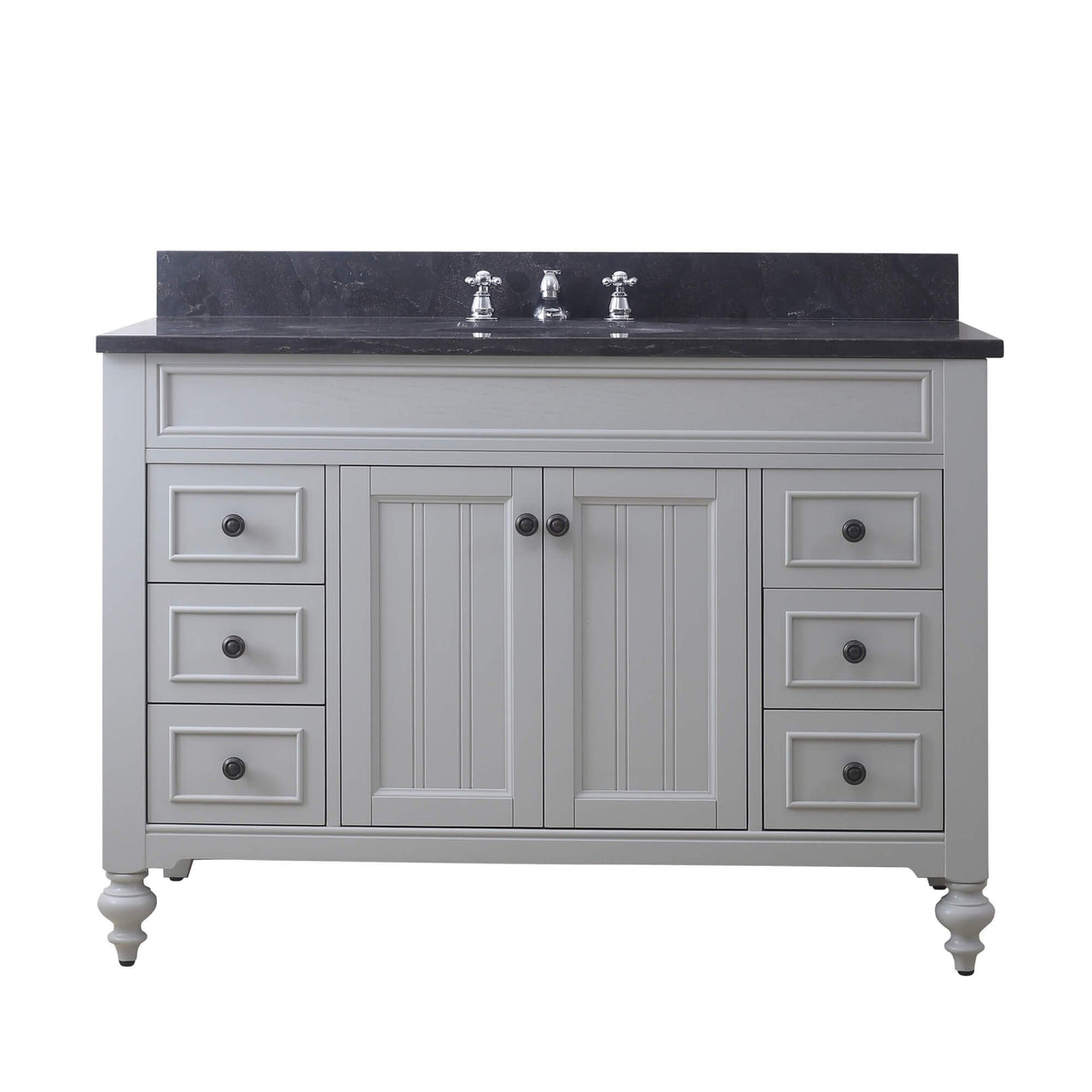 POTENZA 48" Earl Grey Single Sink Bathroom Vanity With Matching Framed Mirror Vanity Water Creation 