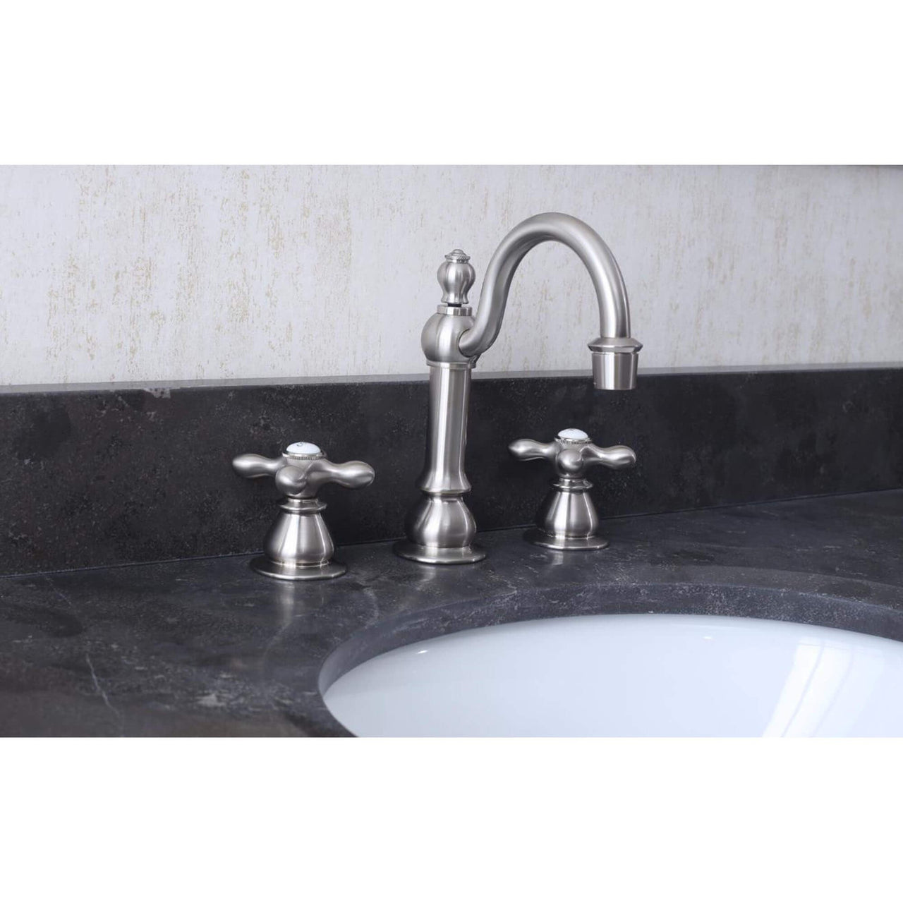 POTENZA 72" Earl Grey Double Sink Bathroom Vanity And Faucets Vanity Water Creation 
