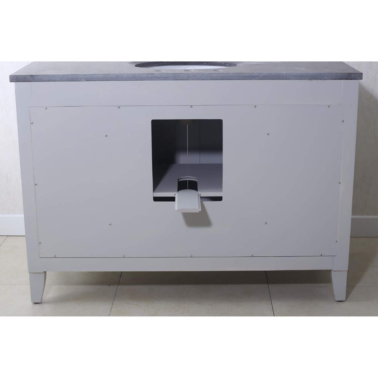 POTENZA 72" Earl Grey Double Sink Bathroom Vanity With Framed Mirror And Faucets Vanity Water Creation 