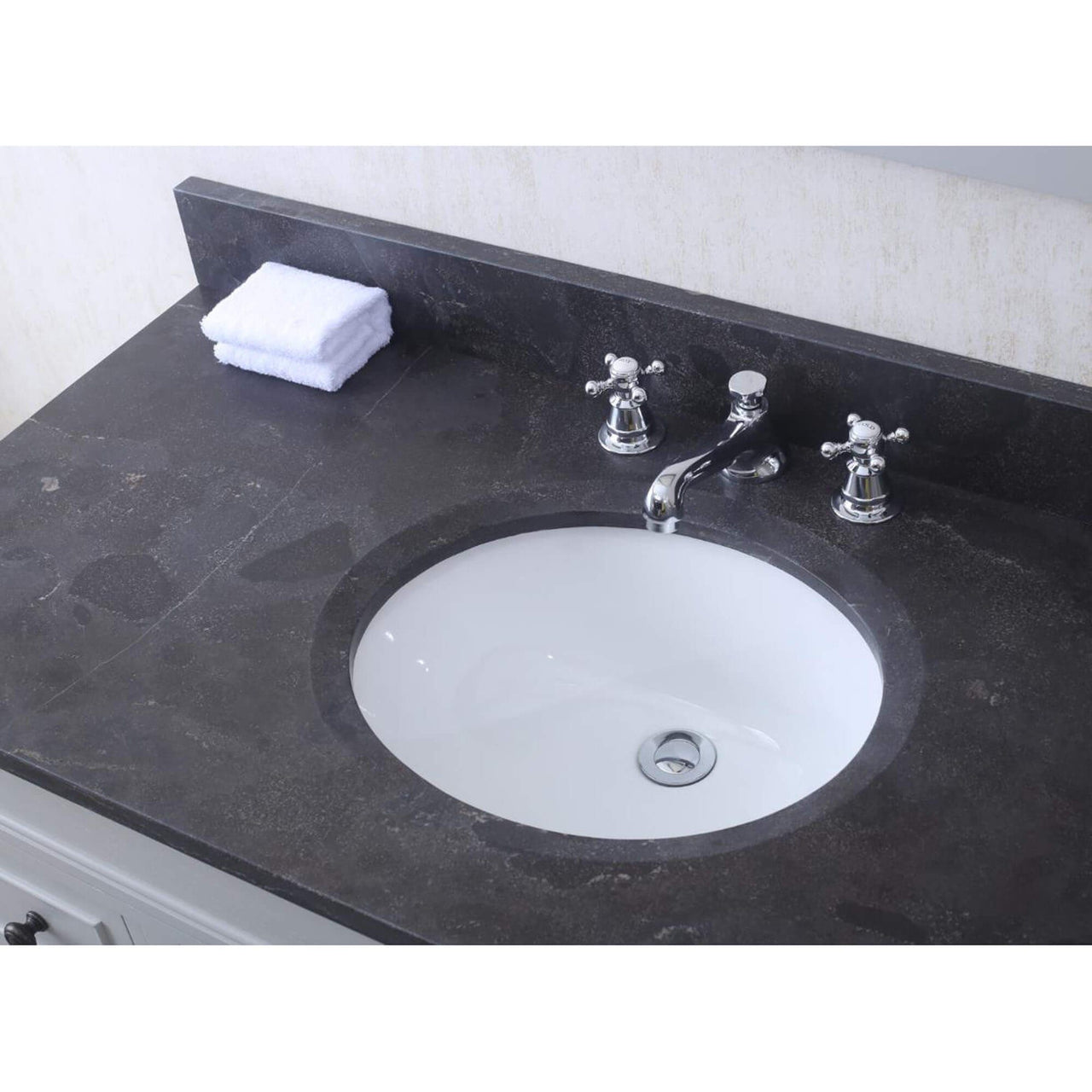 POTENZA 72" Earl Grey Double Sink Bathroom Vanity With Framed Mirror And Faucets Vanity Water Creation 