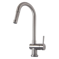 Thumbnail for Virtu USA PSK-1002-BN Huya Brushed Nickel Single Handle Faucet Kitchen Faucet Virtu USA 