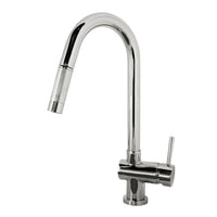 Thumbnail for Virtu USA PSK-1002-PC Huya Polished Chrome Single Handle Faucet Kitchen Faucet Virtu USA 