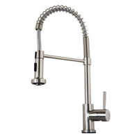 Thumbnail for Virtu USA PSK-1004-BN Triton Brushed Nickel Single Handle Faucet Kitchen Faucet Virtu USA 