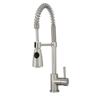 Thumbnail for Virtu USA PSK-1005-BN Neso Brushed Nickel Single Handle Faucet Kitchen Faucet Virtu USA 