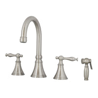 Thumbnail for Virtu USA PSK-1101-BN Poseidon Brushed Nickel Single Handle Faucet Kitchen Faucet Virtu USA 