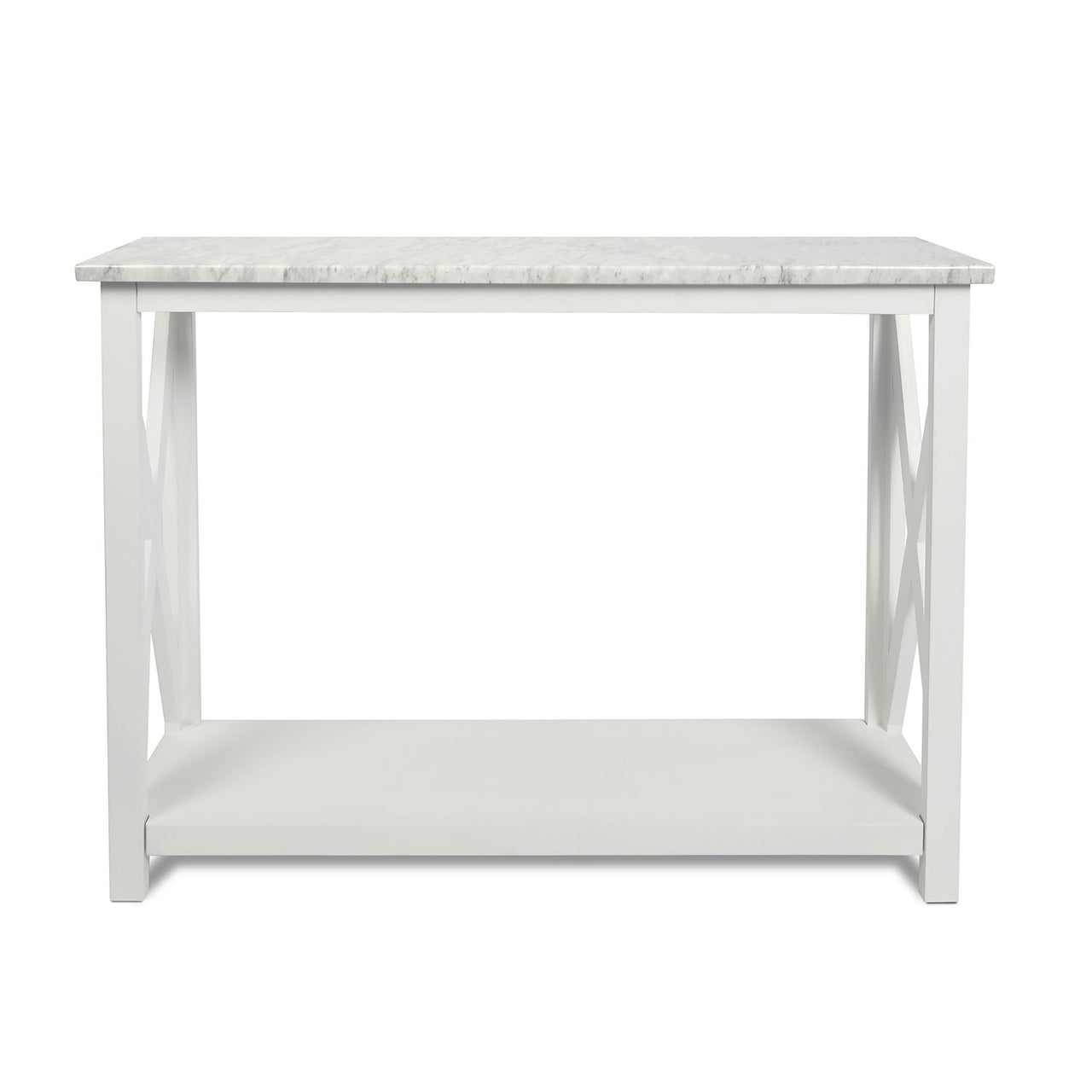 Agatha 39" Rectangular Italian Carrara White Marble Console Table with Color Solid Wood Legs Writing Desk The Bianco Collection White 