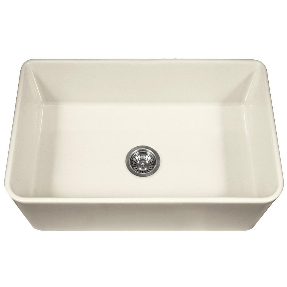 Houzer BQ Platus Series 33-Inch Apron-Front Fireclay Single Bowl Kitchen Sink, Biscuit Kitchen Sink - Apron Front Houzer 