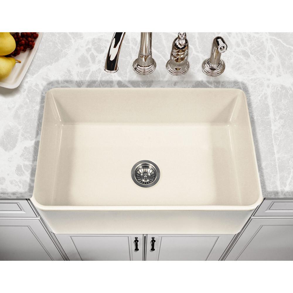 Houzer BQ Platus Series 30-Inch Apron-Front Fireclay Single Bowl Kitchen Sink, Biscuit Kitchen Sink - Apron Front Houzer 