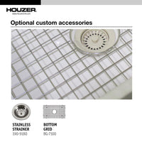 Thumbnail for Houzer BQ Platus Series 30-Inch Apron-Front Fireclay Single Bowl Kitchen Sink, Biscuit Kitchen Sink - Apron Front Houzer 