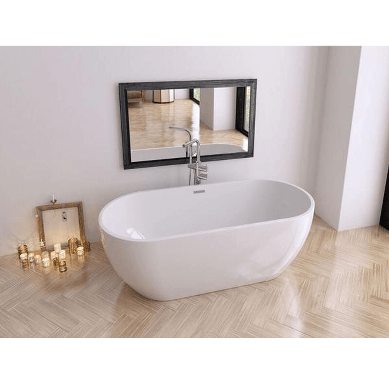 Latoscana Perlato Venezia 70" Freestanding Soaker Tub bathtub and showerhead faucet systems Latoscana 
