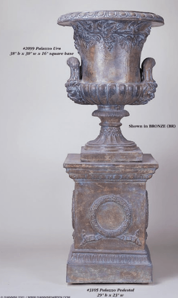 Palazzo Urn Cast Stone Outdoor Garden Planter Planter Tuscan 