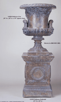 Thumbnail for Palazzo Urn Cast Stone Outdoor Garden Planter Planter Tuscan 