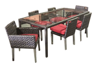 Thumbnail for Panorama Red Dining Set Of 7 Outdoor Furniture Tuscan 
