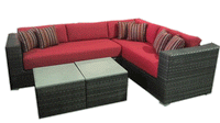 Thumbnail for Panorama Red Sectional With Tables Outdoor Furniture Tuscan 