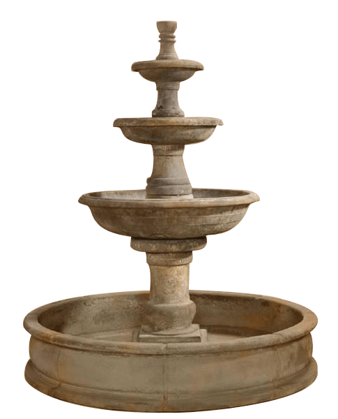 Pavana Three Tier Pond Outdoor Cast Stone Garden Fountain Fountain Tuscan 