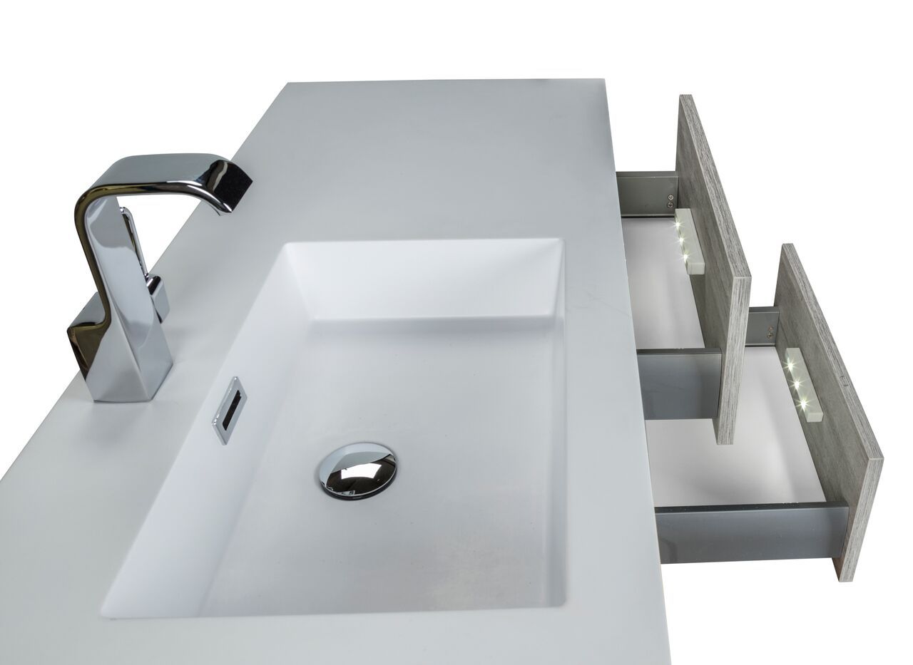 Beachwood Collection 42" Wall Mount Modern Bathroom Vanity - Soho By Cutler Cutler Kitchen & Bath Vanity 
