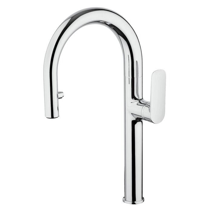 Single handle pull-down spray kitchen faucet Kitchen Faucet lastoscana Silver 
