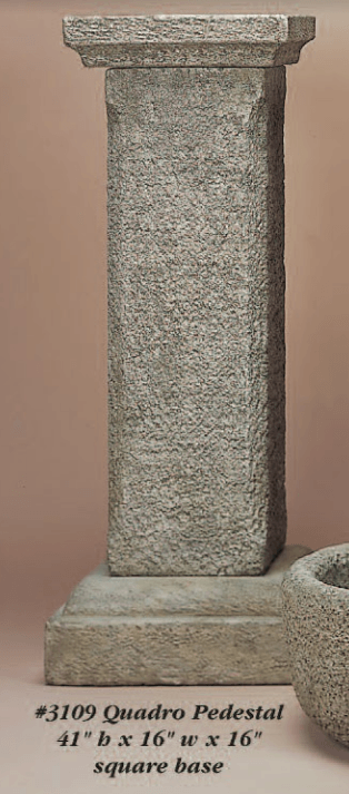 Quadro Pedestal Cast Stone Outdoor Garden Planter Planter Tuscan 