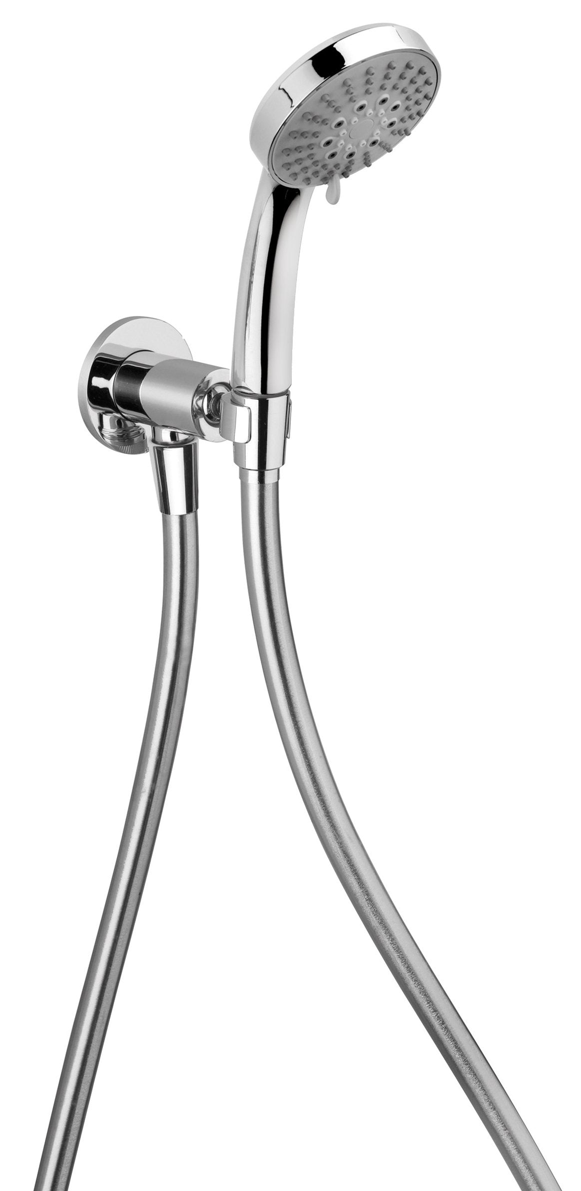 Latoscana Brass Shower Kit With Joint, Water Outlet, 3-Jets Hand Shower And Cm 175 Silver Flex Flexible Hose Chrome bathtub and showerhead faucet systems Latoscana 