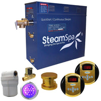 Thumbnail for SteamSpa Royal 9 KW QuickStart Acu-Steam Bath Generator Package with Built-in Auto Drain in Polished Gold Steam Generators SteamSpa 