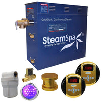 Thumbnail for SteamSpa Royal 6 KW QuickStart Acu-Steam Bath Generator Package with Built-in Auto Drain in Polished Gold Steam Generators SteamSpa 