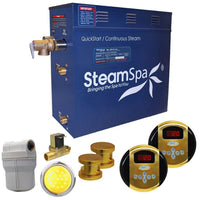 Thumbnail for SteamSpa Royal 12 KW QuickStart Acu-Steam Bath Generator Package with Built-in Auto Drain in Polished Gold Steam Generators SteamSpa 