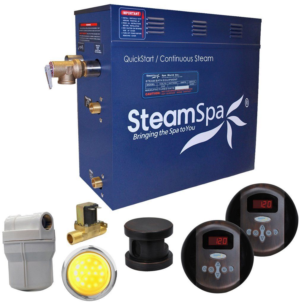 SteamSpa Royal 6 KW QuickStart Acu-Steam Bath Generator Package with Built-in Auto Drain in Oil Rubbed Bronze Steam Generators SteamSpa 